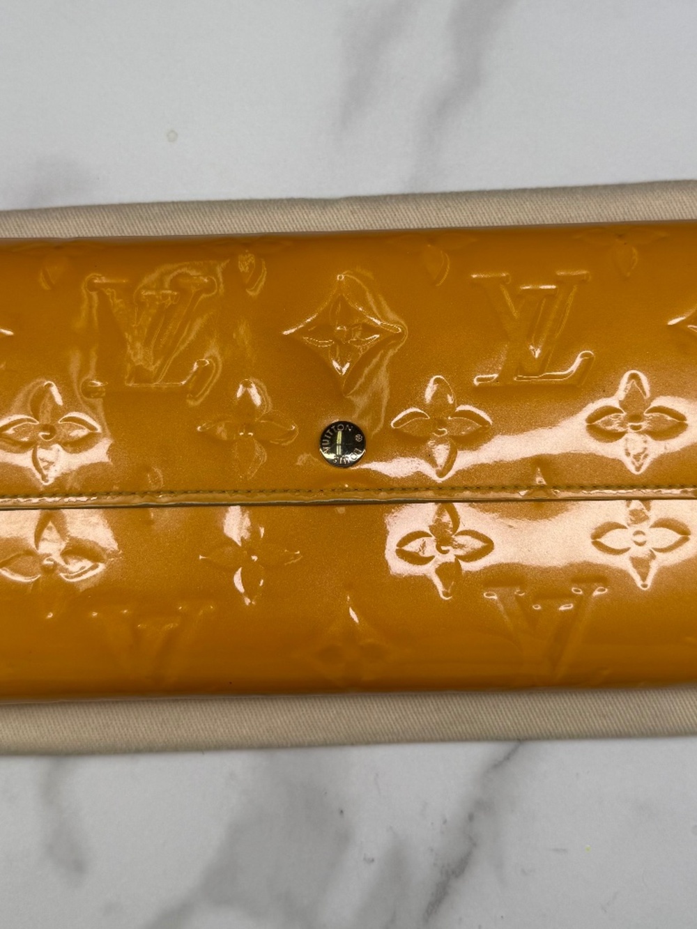 Louis Vuitton Yellow Vernis Sarah Wallet